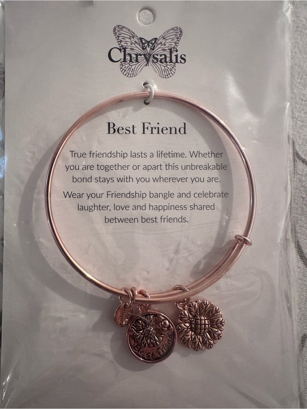 Best Friend Rose Gold Color Friendship Bangle